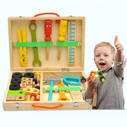 Kids Wooden Tool Box Set