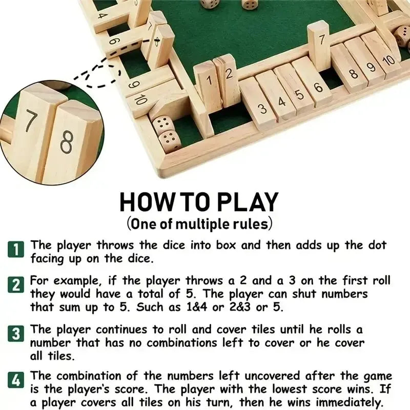 Deluxe Shut The Box Game